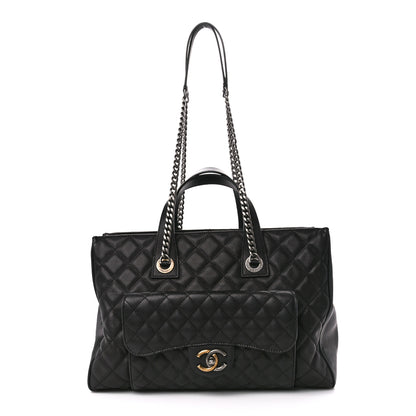 Chanel Caviar Quilted Large Casual Pocket Tote Black 1 of 13