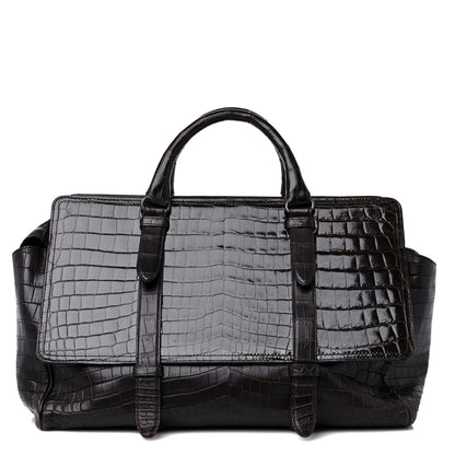 Bottega Veneta Soft Crocodile Fume Satchel Charcoal Ebano 1 of 10