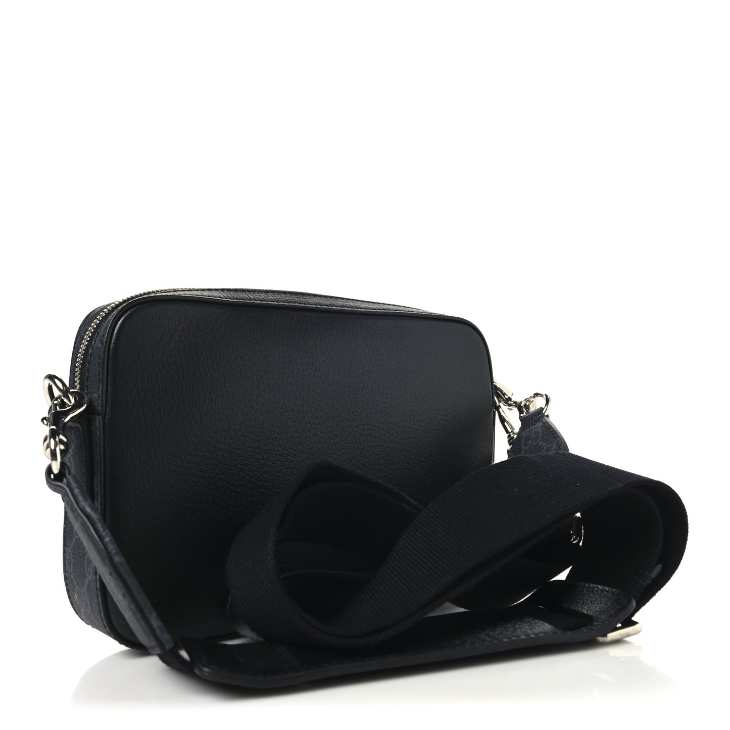 GG Supreme Monogram Textured Dollar Calfskin Small Crossbody Bag Black