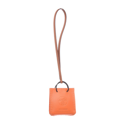 Hermes Milo Lambskin Swift Shopping Bag Charm Feu Gold 1 of 3
