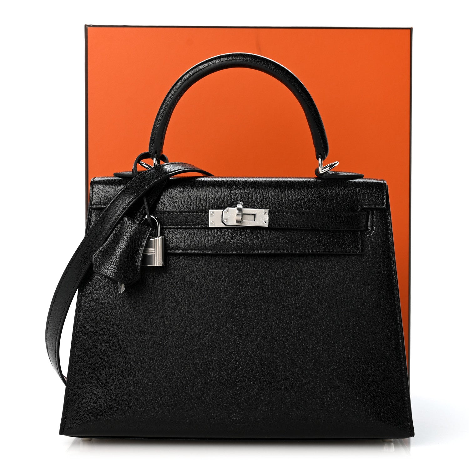 Hermes Chevre Chamkila Kelly Sellier 25 Black 9 of 9