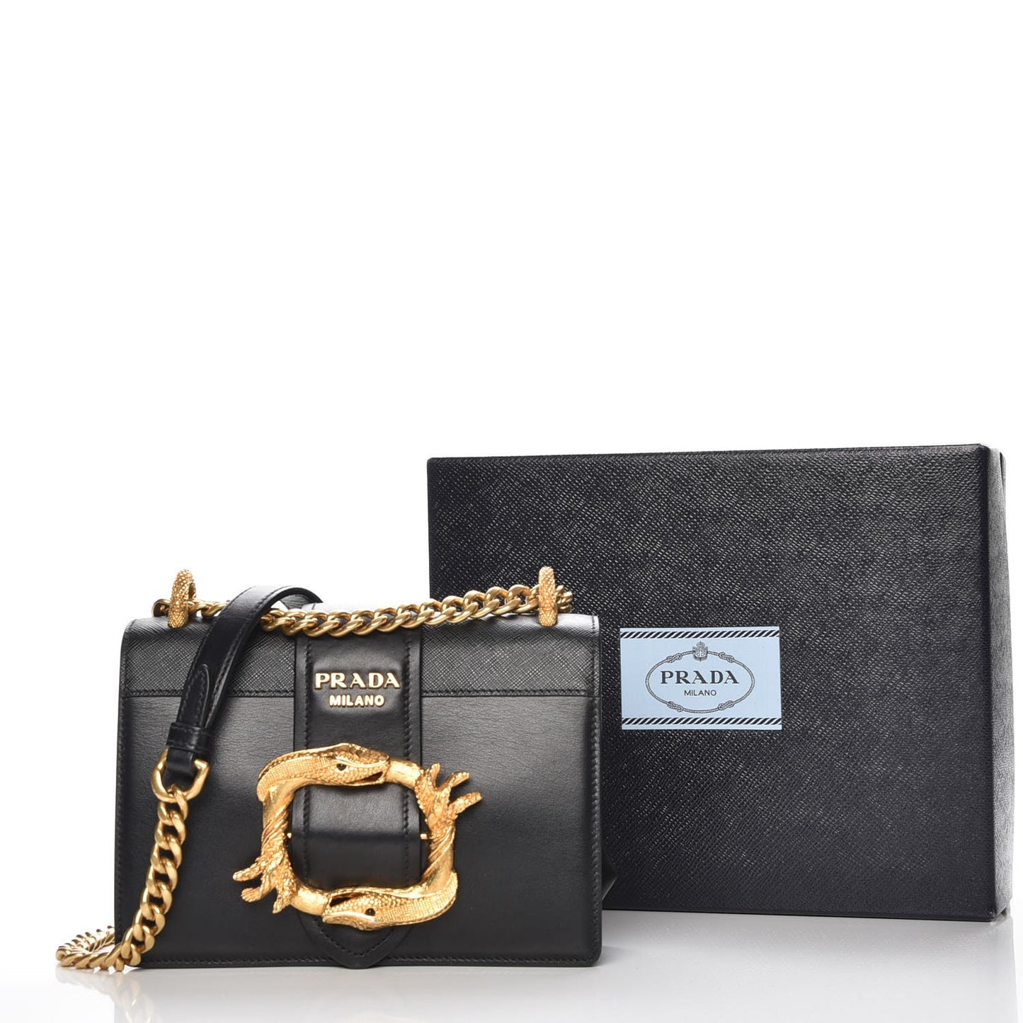 City Calf Saffiano Animalier Cahier Bag Black
