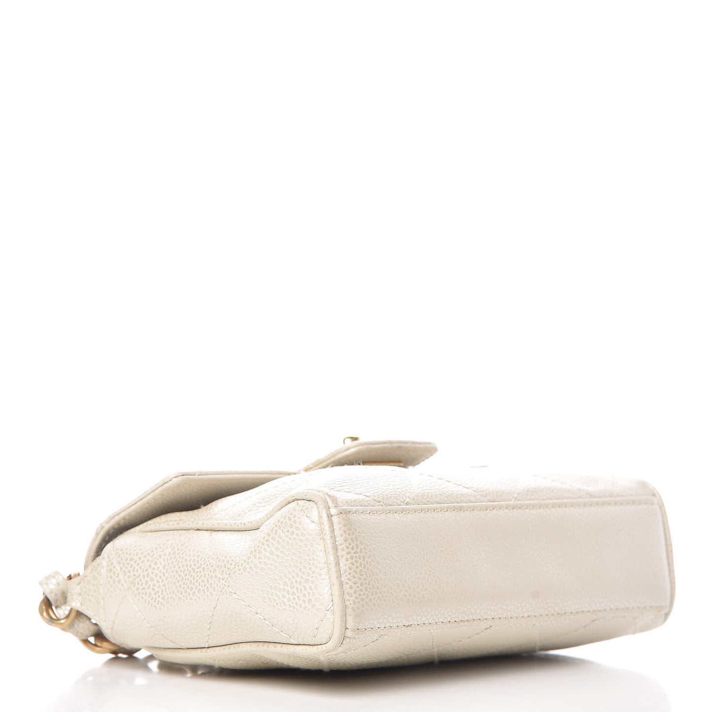 Caviar Quilted Mini Evening Bag Pearl