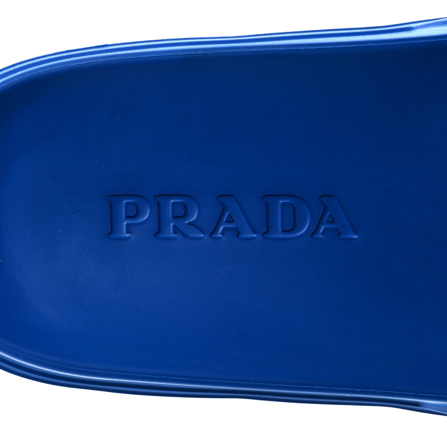 EVA Rubber Triangle Logo Embossed Womens Lug Sole 20mm Slide Sandals 39 Azzurro