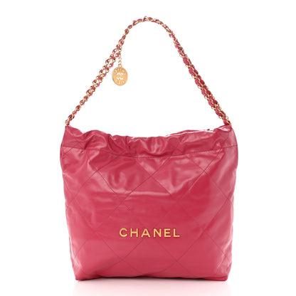 Chanel Shiny Calfskin Quilted Small Chanel 22 Fuchsia 1 of 11