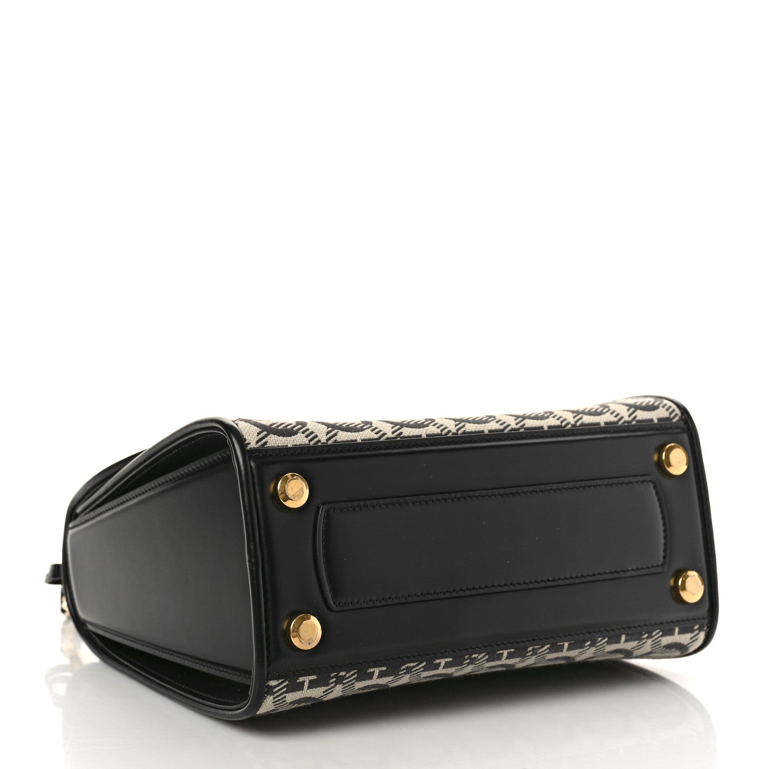 Salvatore Ferragamo Canvas Calfskin Gancini Small Boxyz Black Beige 3 of 7