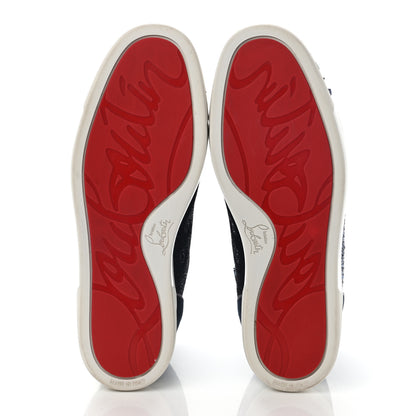 Christian Louboutin Calfskin Veau Velours Strass Mens Louis Spikes Flat Sneakers 42 5 of 13