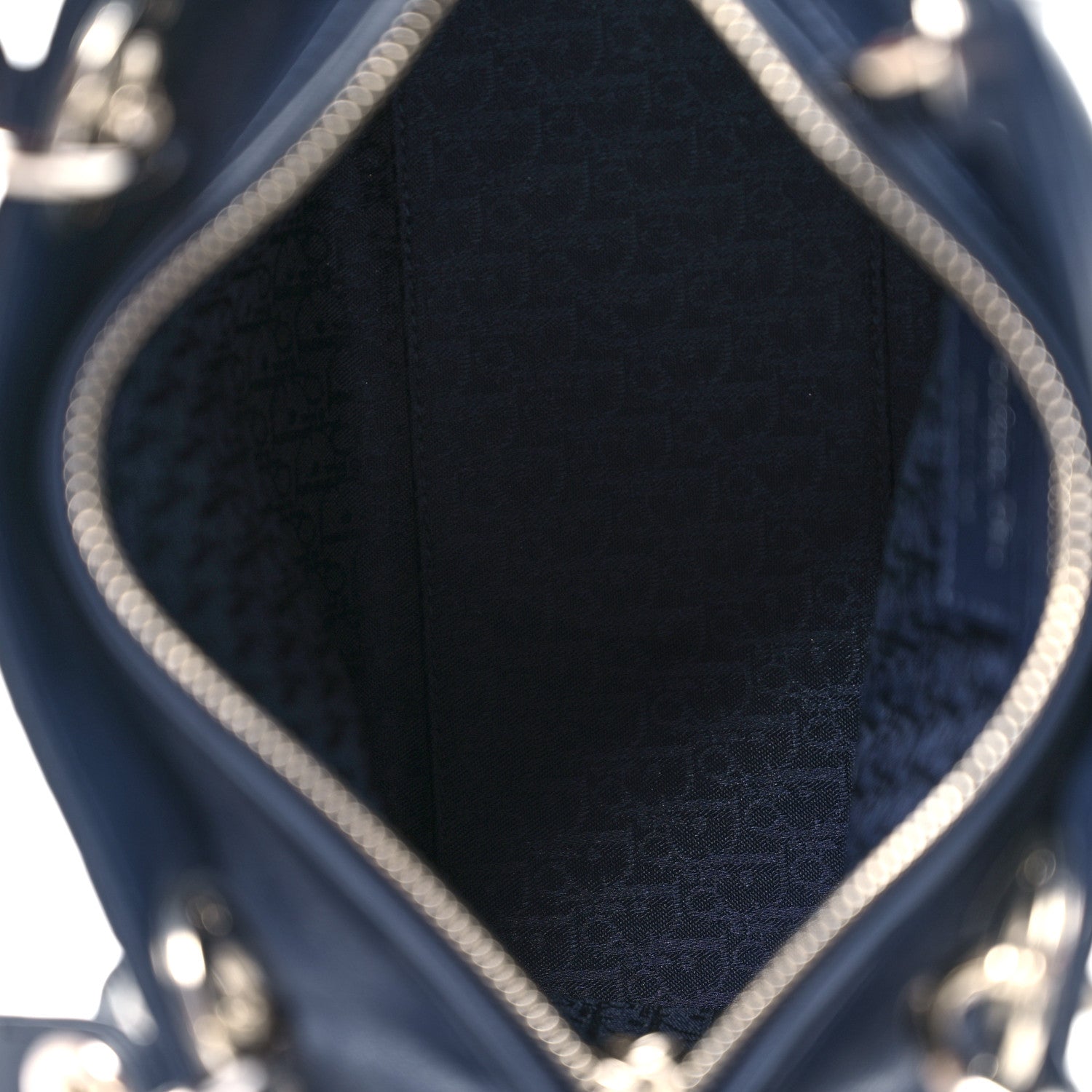 Christian Dior Lambskin Cannage Medium Lady Dior Navy Blue 4 of 13