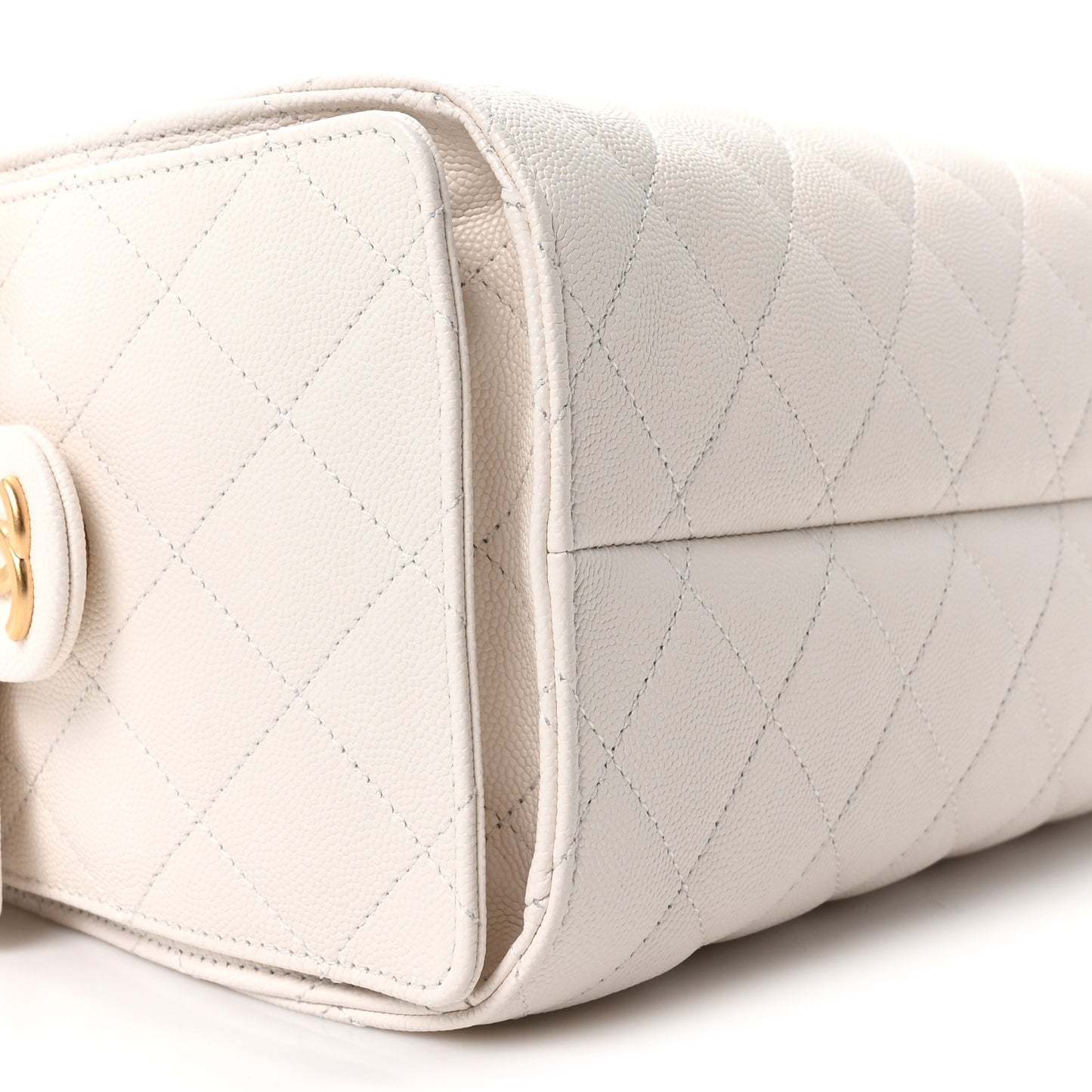 Caviar Quilted Small Chanel 25 Handbag White