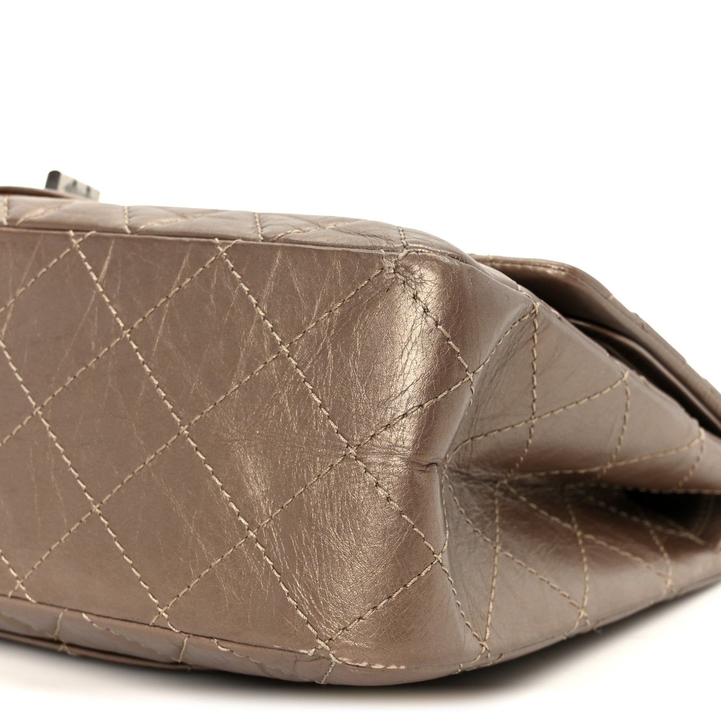 Metallic Aged Calfskin Quilted 2.55 Reissue 227 Flap Dark Gold
