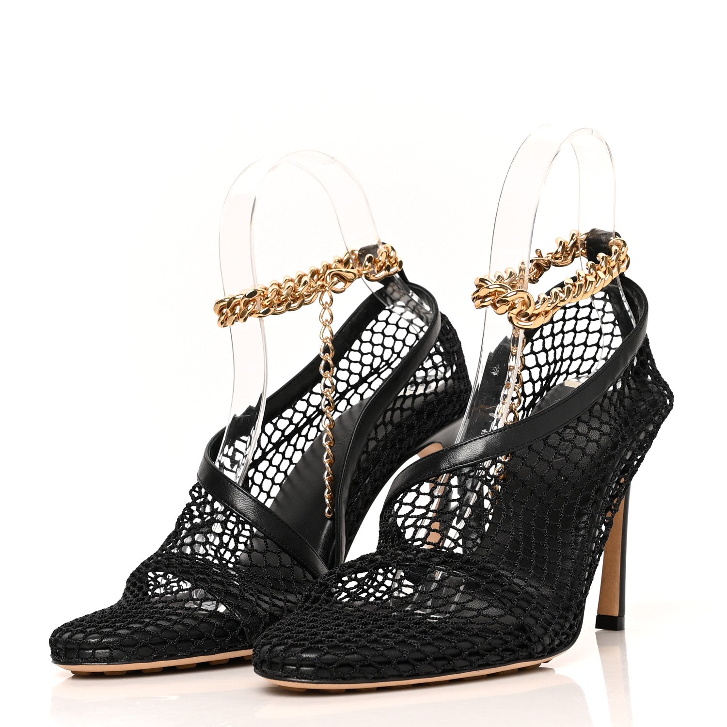 Bottega Veneta Mesh Nappa Chunky Chain Sandals 37 Black 3 of 7
