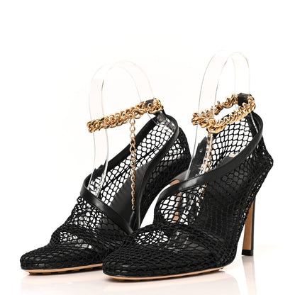 Bottega Veneta Mesh Nappa Chunky Chain Sandals 37 Black 3 of 7