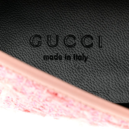 Gucci Wool Tweed Horsebit Womens Jordaan Loafers 36 Pink White Perfect Pink 6 of 8