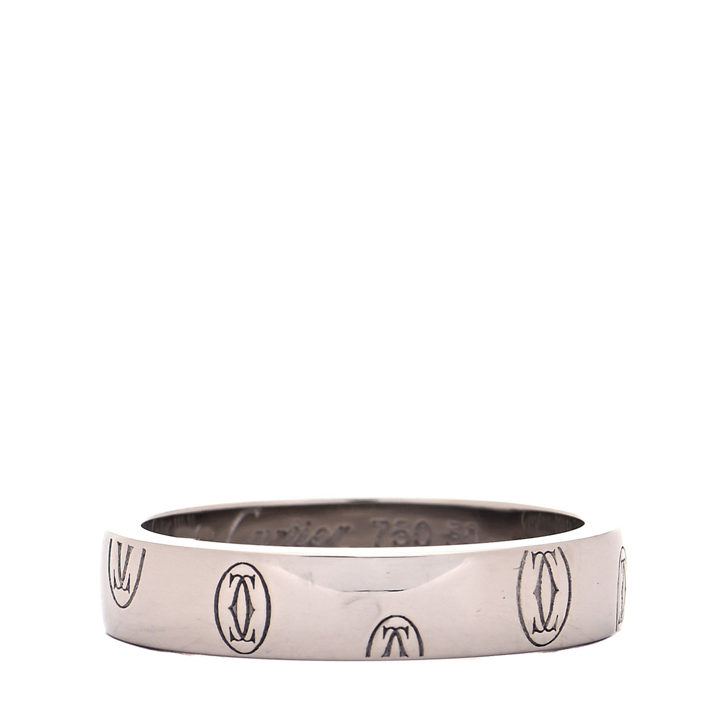 18K White Gold 4mm Happy Birthday Band Ring 50 5.25