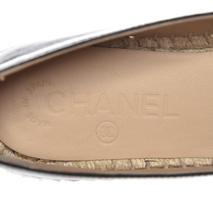Chanel Lambskin CC Espadrilles 37 Black 9 of 11