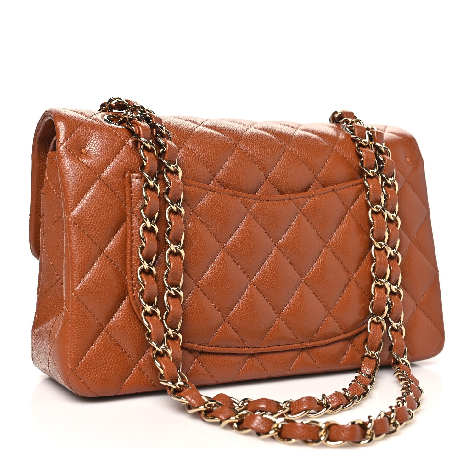 Chanel Caviar Quilted Small Double Flap Light Brown 1809674