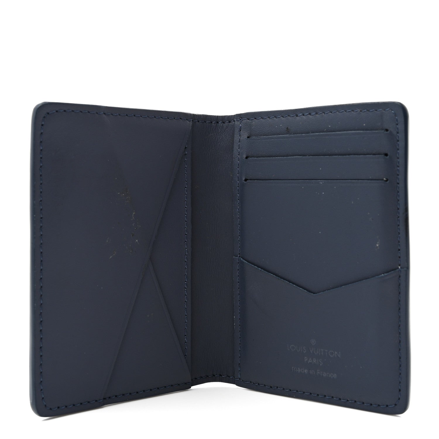 Louis Vuitton Calfskin Monogram Shadow Pocket Organizer Blue 5 of 9