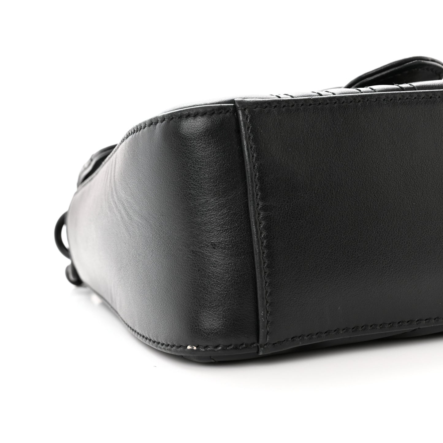 Calfskin Matelasse Monochrome Mini GG Marmont Top Handle Shoulder Bag Black