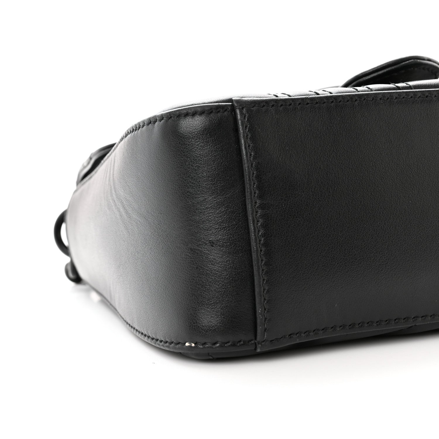Gucci Calfskin Matelasse Monochrome Mini GG Marmont Top Handle Shoulder Bag Black 10 of 14