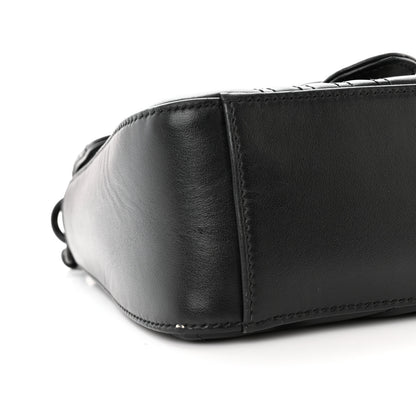 Gucci Calfskin Matelasse Monochrome Mini GG Marmont Top Handle Shoulder Bag Black 10 of 14