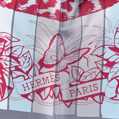 Hermes Silk Jungle Love Rainbow Scarf 90 Bleu Rose Gris 2 of 3