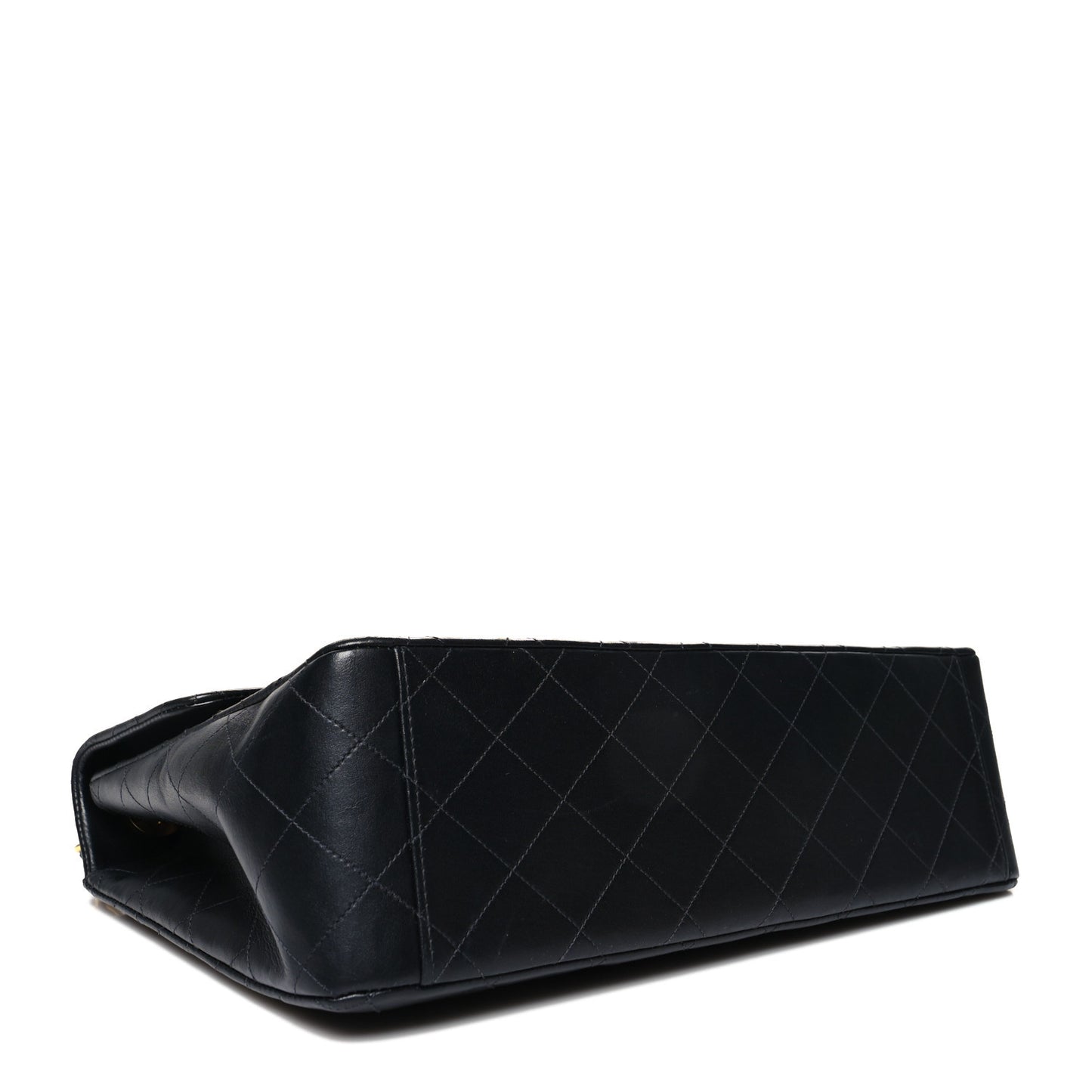 Lambskin Quilted XL Jumbo Single Flap Black