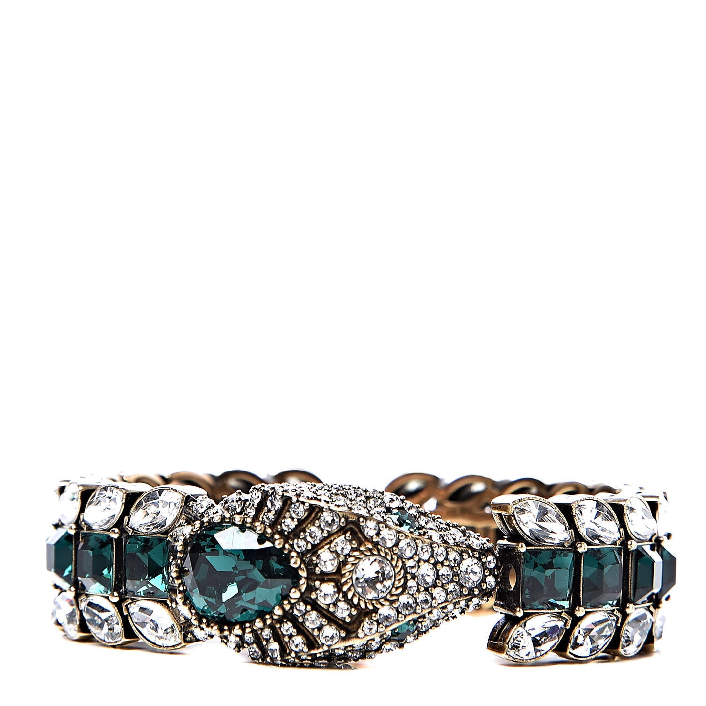 Crystals Snake Bracelet S White Green