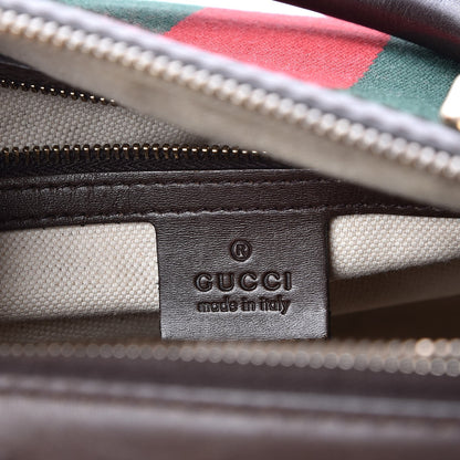 Gucci Monogram Vintage Web Medium Boston Dark Brown 6 of 7