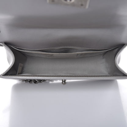 Chanel Metallic Caviar Chevron Quilted Medium Boy Flap Silver 5 of 7