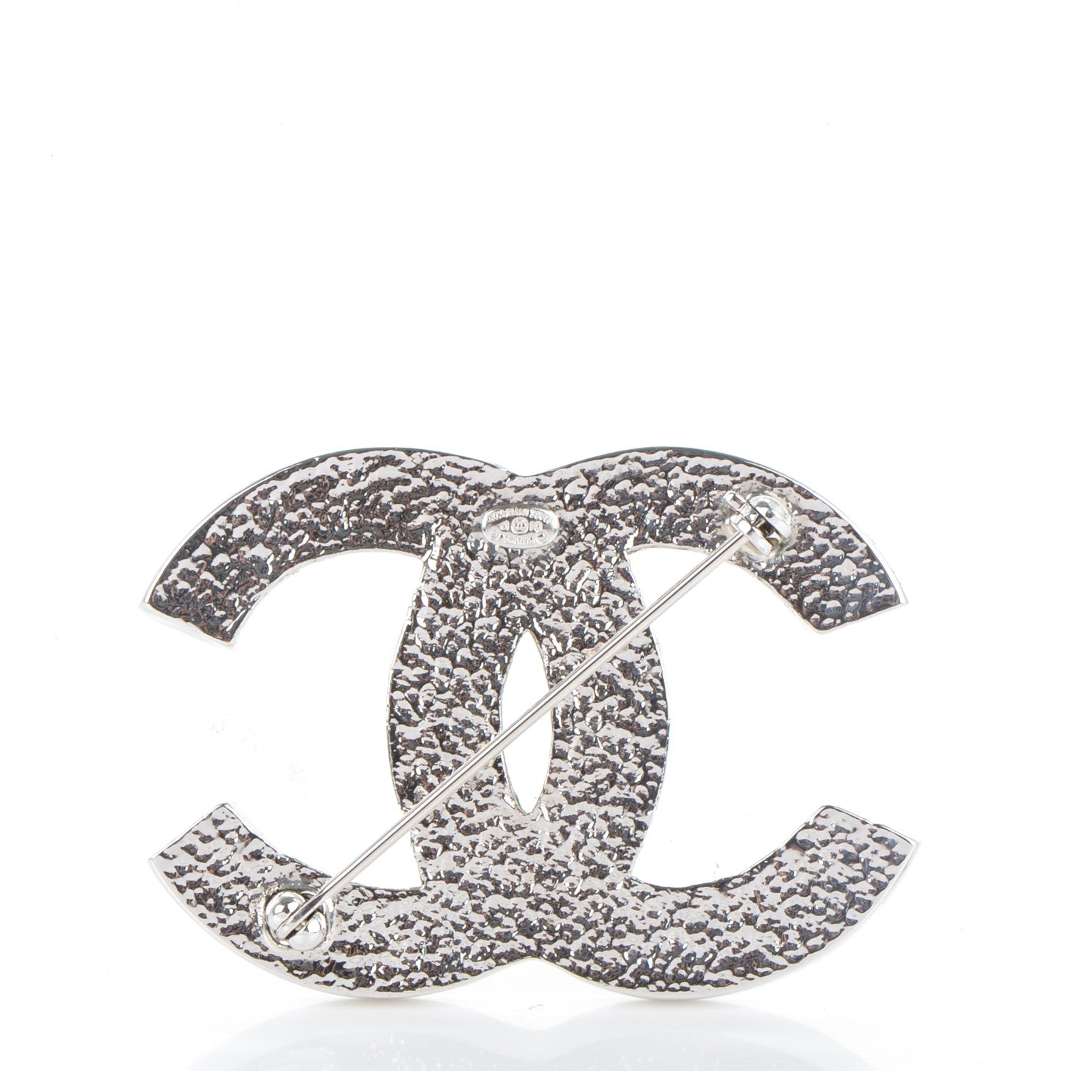Chanel Baguette Crystal CC Brooch Silver 3 of 4