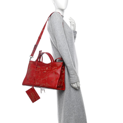 Balenciaga Calfskin Love Perforated Blackout Hardware City Rouge Profond 2 of 12