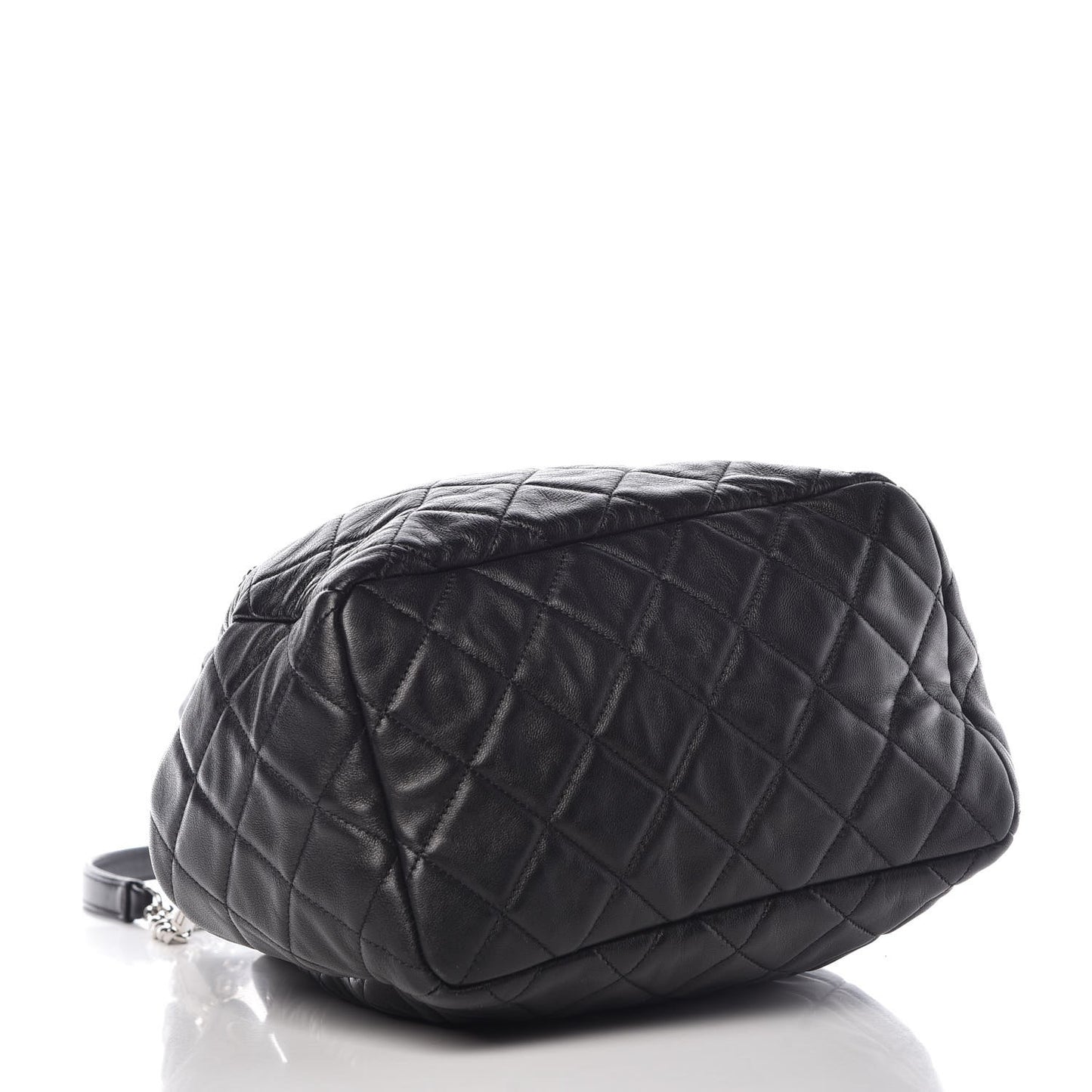 Lambskin Quilted Small CC Chain Bucket Bag Black