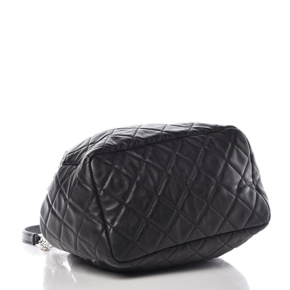 Chanel Lambskin Quilted Small CC Chain Bucket Bag Black 4 of 7