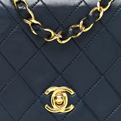 Chanel Lambskin Quilted Small Single Flap Navy Navy 8 of 12