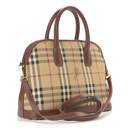 Burberry Haymarket Check Top Handle Crossbody Brown 3 of 12