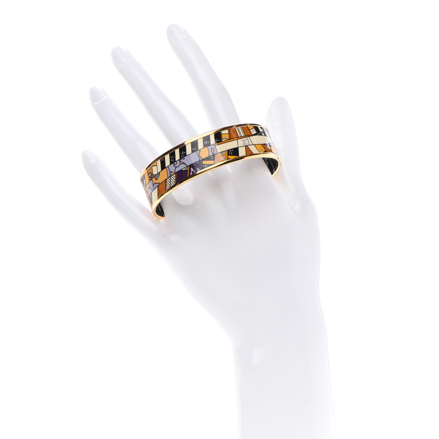 Hermes Enamel Printed Astrologie Nouvelle Wide Bracelet 62 2 of 5