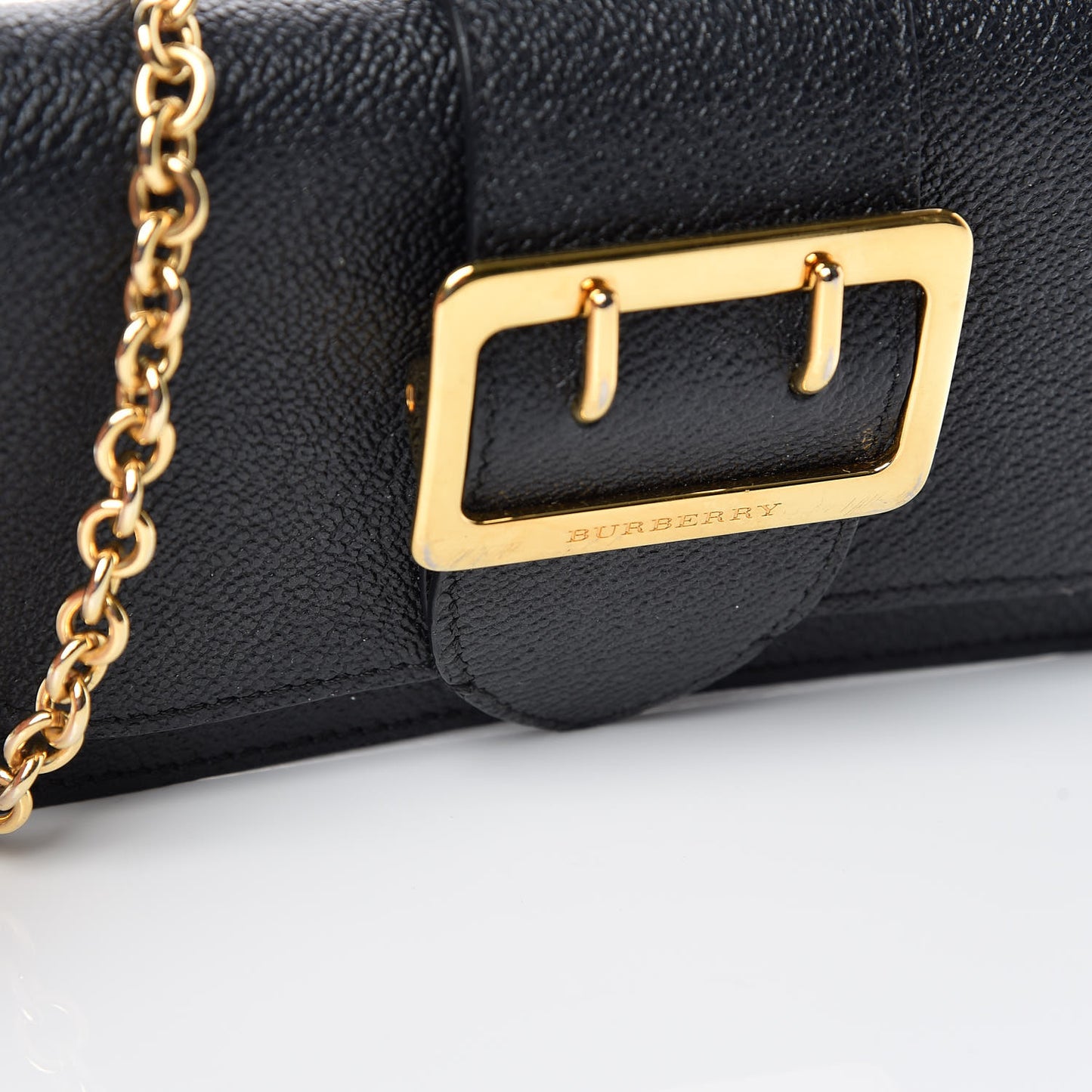 Soft Grain Calfskin Mini Buckle Phone Bag Black