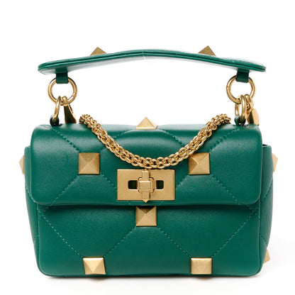 Valentino Garavani Nappa Small Roman Stud Shoulder Bag Jungle 1 of 10