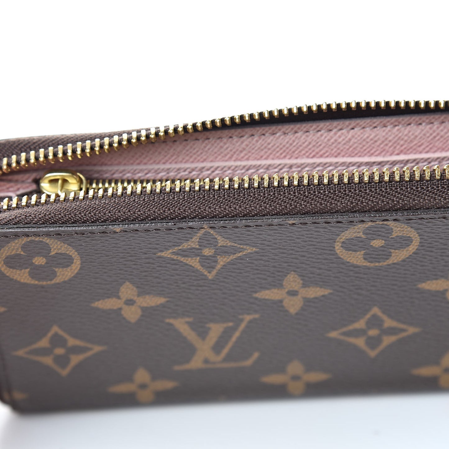 Monogram Clemence Wallet Rose Ballerine