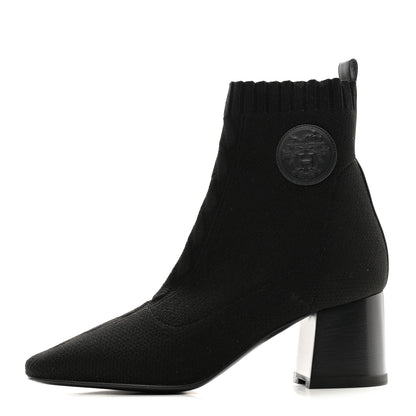 Hermes Knit Calfskin Volver 60 Ankle Boots 38 Black 1 of 8