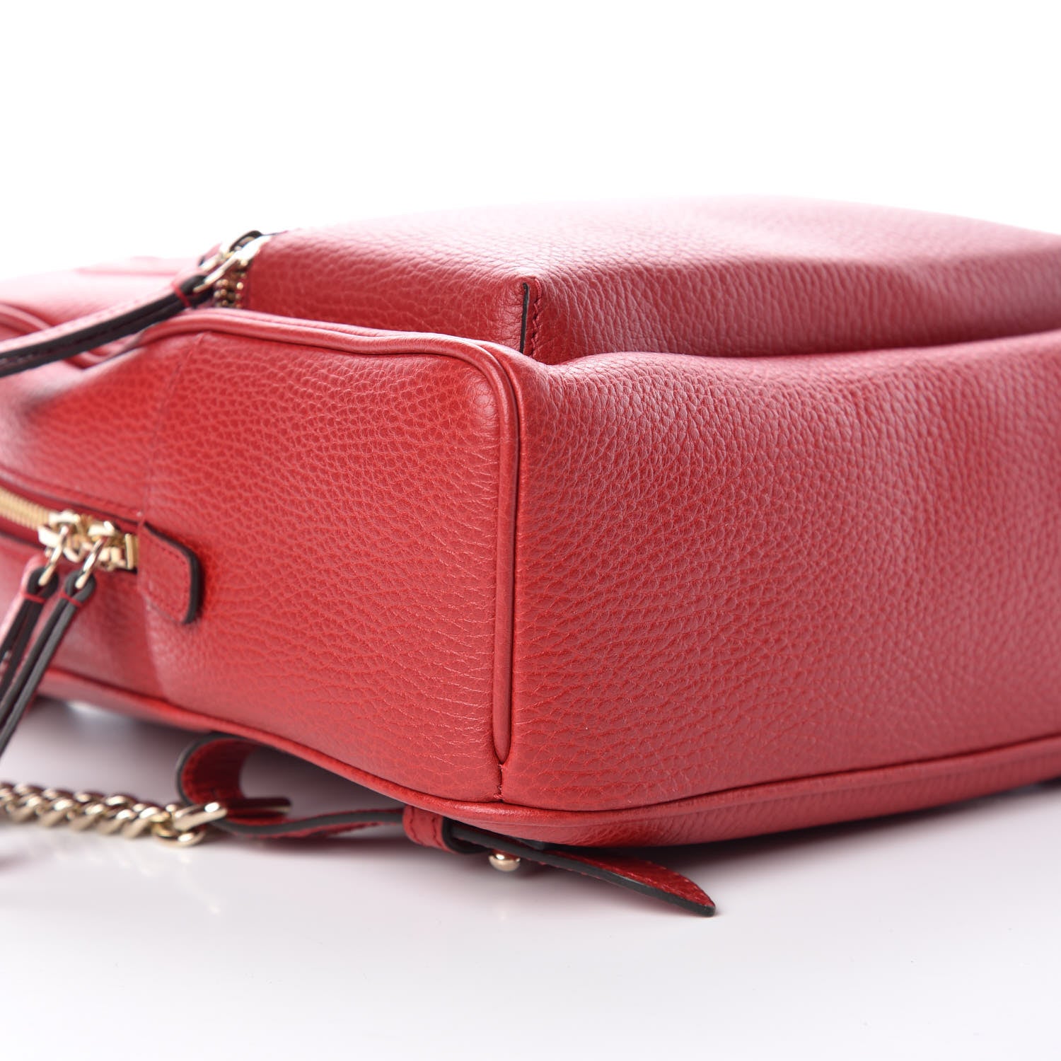 Gucci Pebbled Calfskin Soho Chain Backpack Red 5 of 9