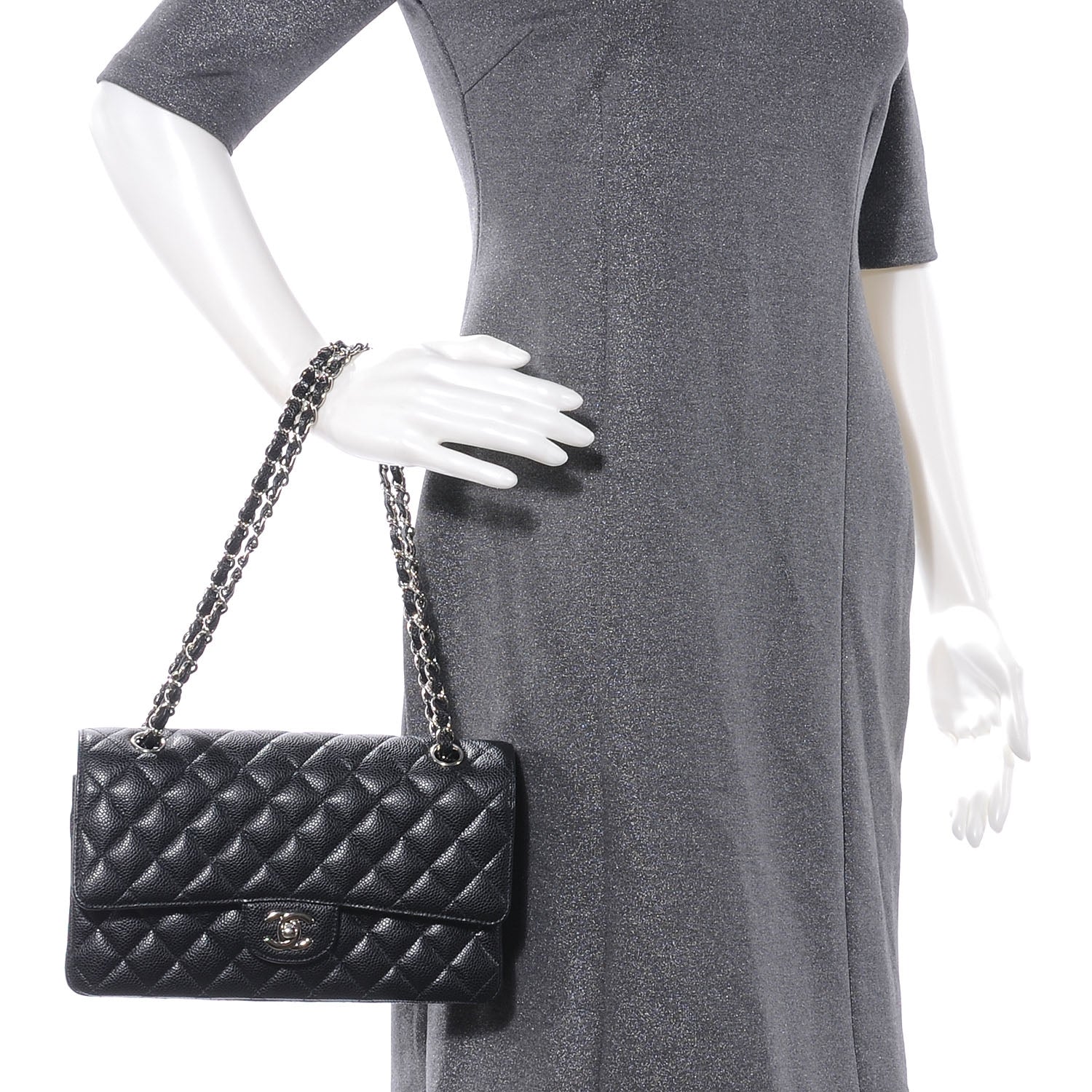 Chanel Caviar Quilted Medium Double Flap Black 2 of 8