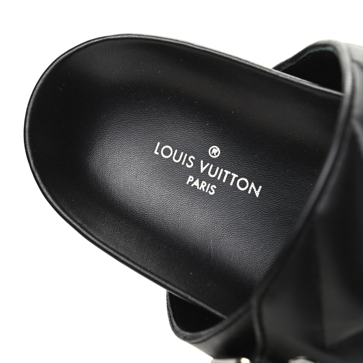 Louis Vuitton Calfskin New Wave Bom Dia Mule Sandals 37 Black 6 of 7