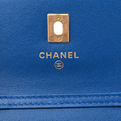 Chanel Lambskin Quilted Pearl Crush Clutch With Chain Blue 6 of 13
