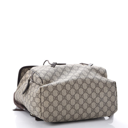 Gucci GG Supreme Monogram Medium Single Buckle Rucksack Backpack Beige Ebony Brown 4 of 9