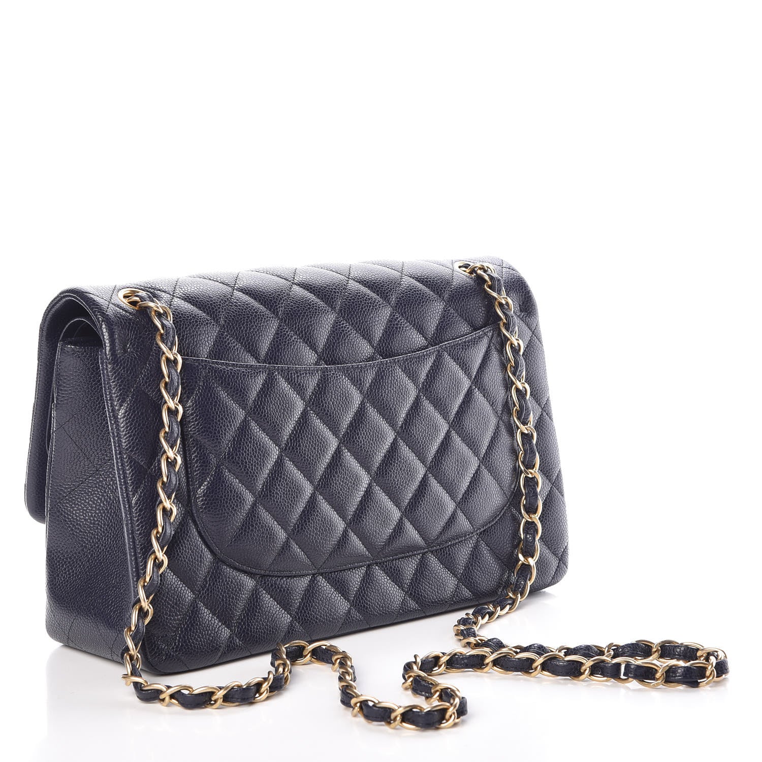 Chanel Caviar Quilted Jumbo Double Flap Navy 3 of 10