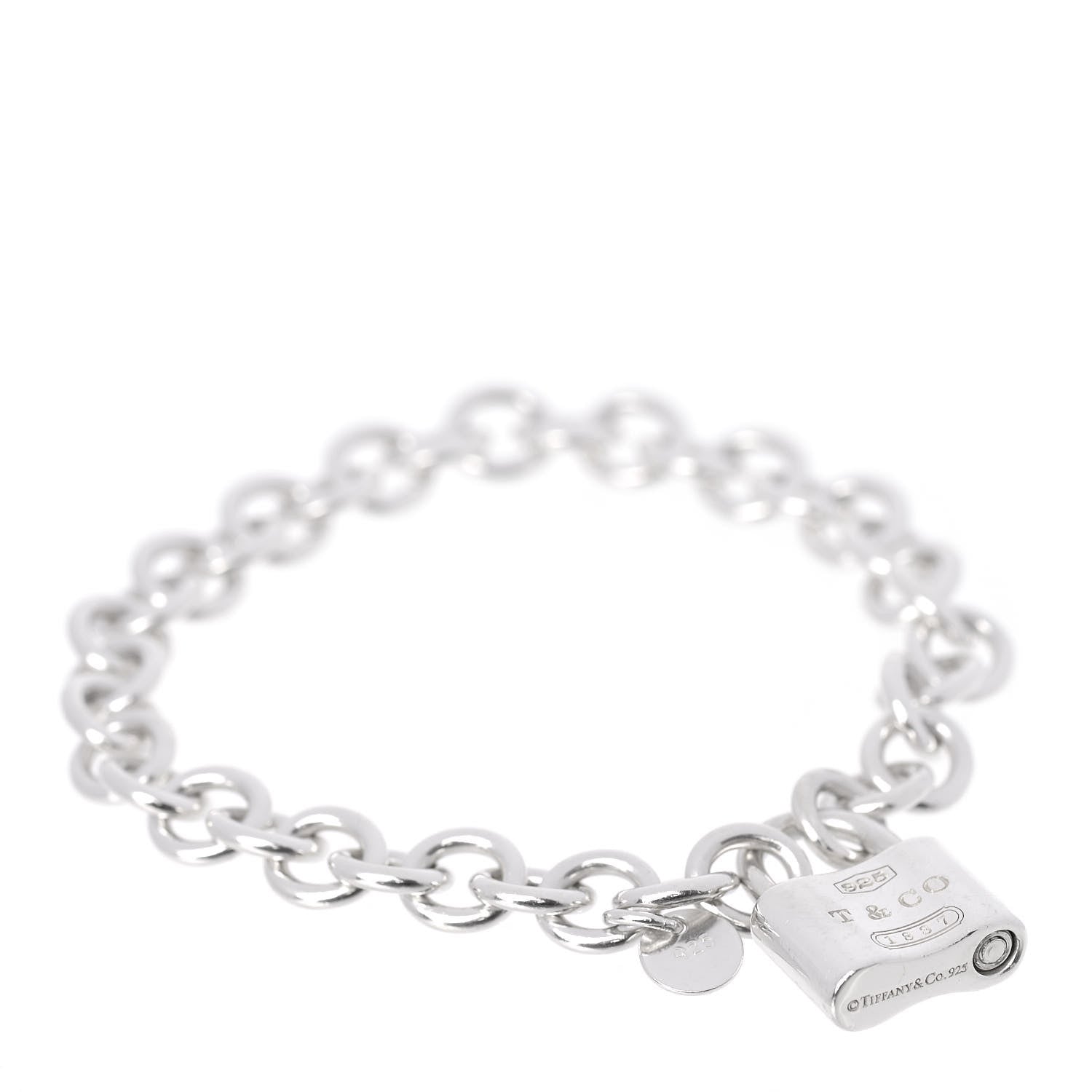 Tiffany Sterling Silver 1837 Lock Charm Bracelet 1 of 8