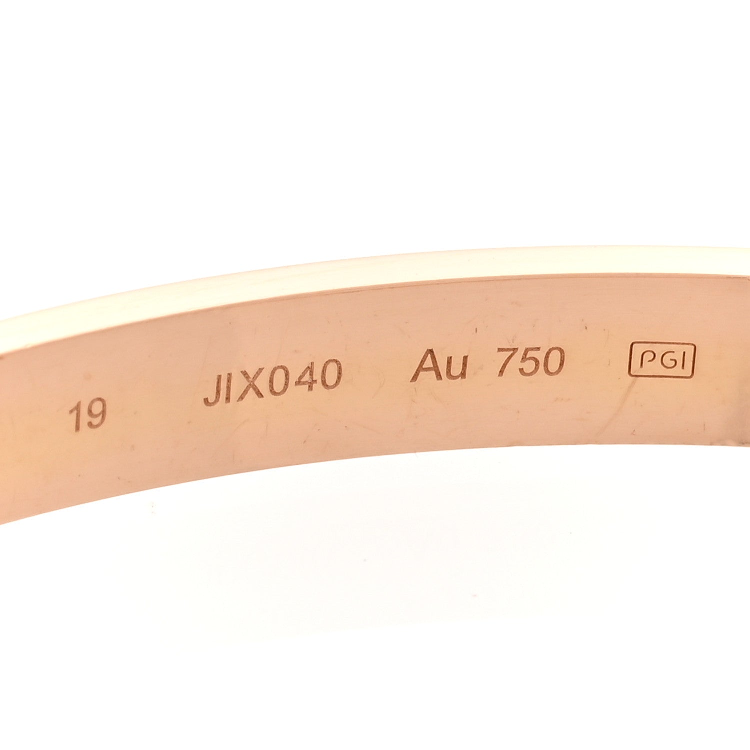 Cartier 18K Pink Gold 4 Diamond LOVE Bracelet 19 7 of 9