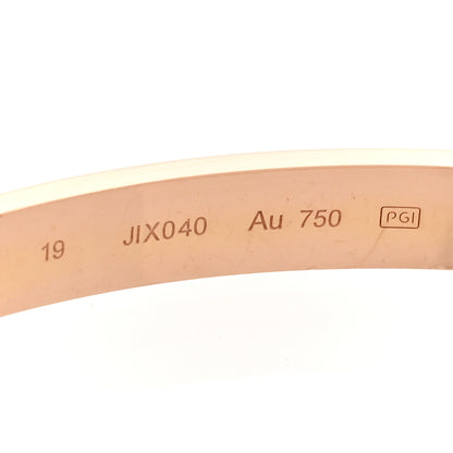 Cartier 18K Pink Gold 4 Diamond LOVE Bracelet 19 7 of 9
