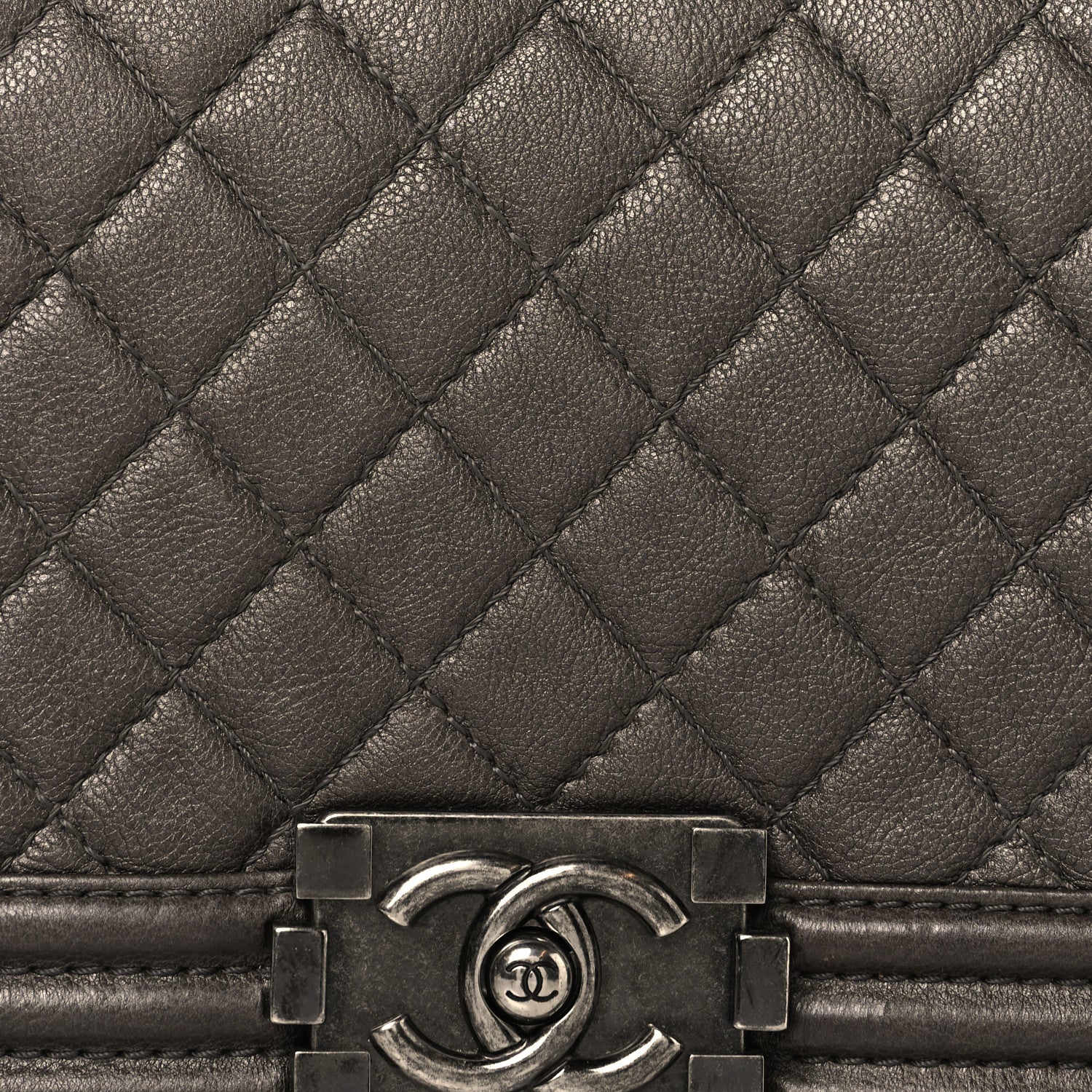 Chanel Metallic Calfskin Quilted Medium Boy Flap Pewter 8 of 10